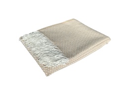 ПЛЕД 200х220 «ВАЛЕНСИЯ» BOUCLE REPS белый-пес (хлопковый структурный)
